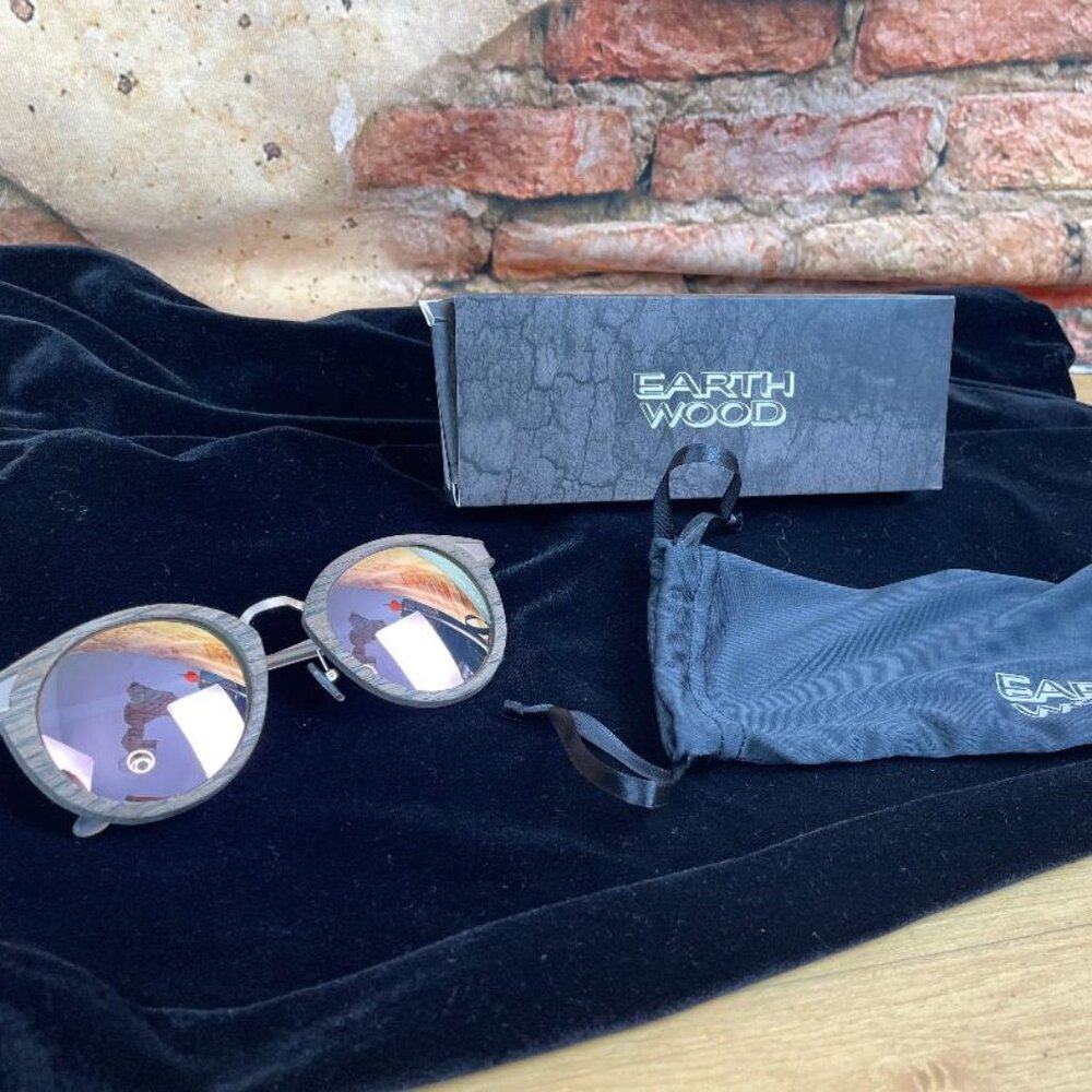 Earth Wood Zale Polarized Sunglasses - Walnut Zebrawood/Rose Gold